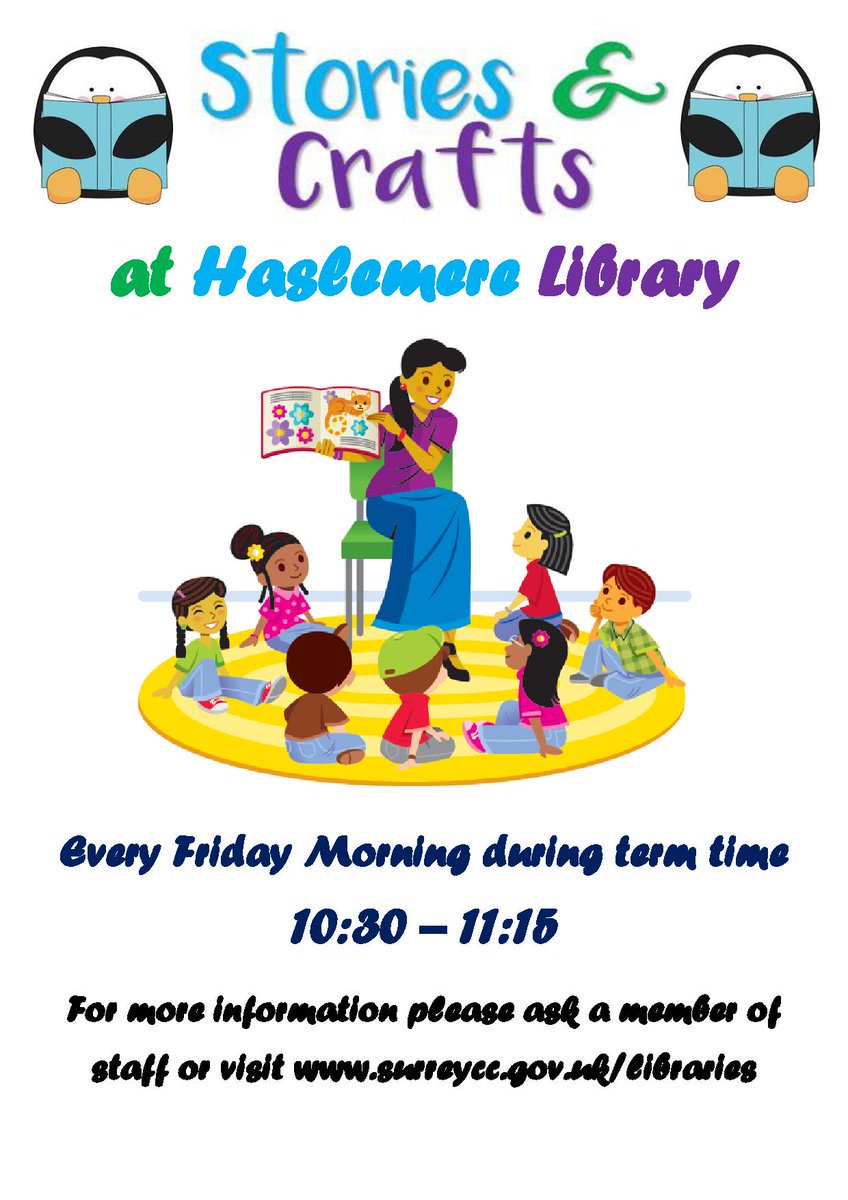HaslemereLib's tweet photo. Enjoy having a story read to you. Come along to stories and crafts tomorrow at #Haslemere Library 10.30am-11.15am https://t.co/nLWGqSQ4xZ https://t.co/7YLsCPZu5H