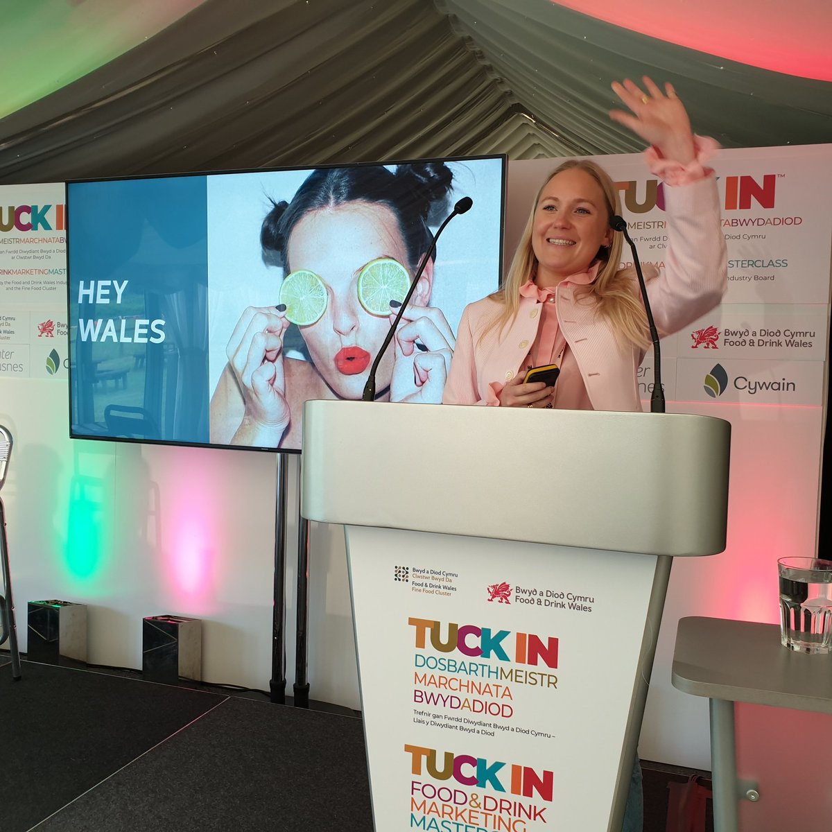 .@LucyKWright discusses building a disruptive #brand - her own #experience #launching @drink_nice , the #UK's first still #wine in a can #TuckIn #FDWIB #FoodDrinkWales #FoodandDrinkWalesClusterNetwork