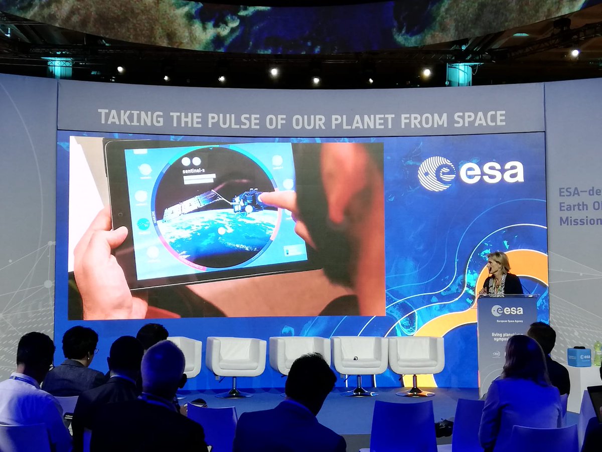 RemediaItalia's tweet photo. Simonetta Chelli talking about to potentialities of the #Copernicus Touch book that will help to better understand the Copernicus Programme @ESA_EO @CopernicusEU #LPS19 #Sentinels https://t.co/XvD2ga1JMm