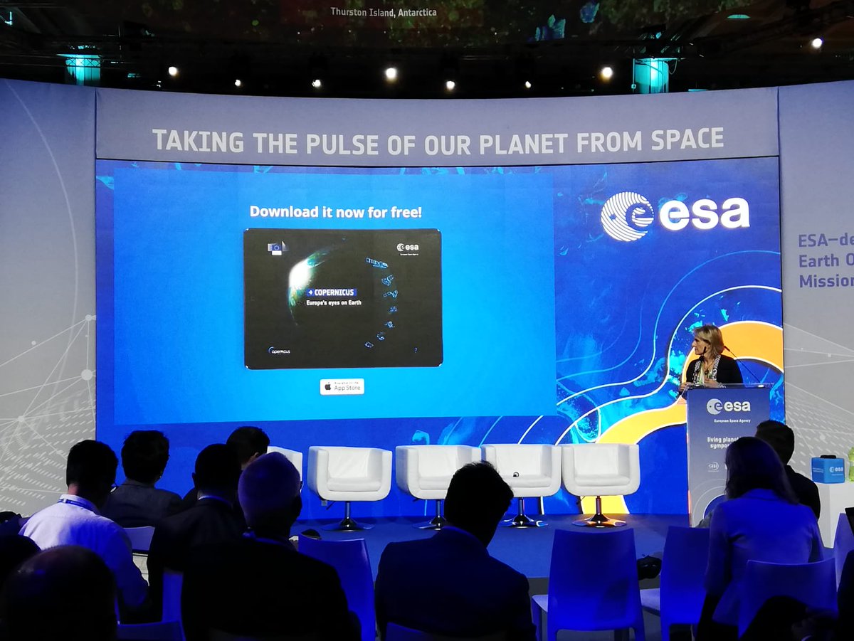 RemediaItalia's tweet photo. Simonetta Chelli talking about to potentialities of the #Copernicus Touch book that will help to better understand the Copernicus Programme @ESA_EO @CopernicusEU #LPS19 #Sentinels https://t.co/XvD2ga1JMm