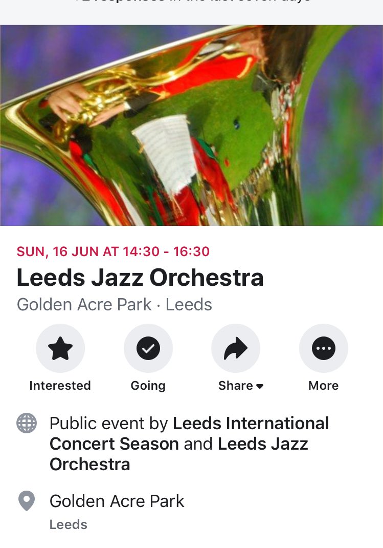 We’re at Golden Acre Park on June 16th!  2.30-4.30.