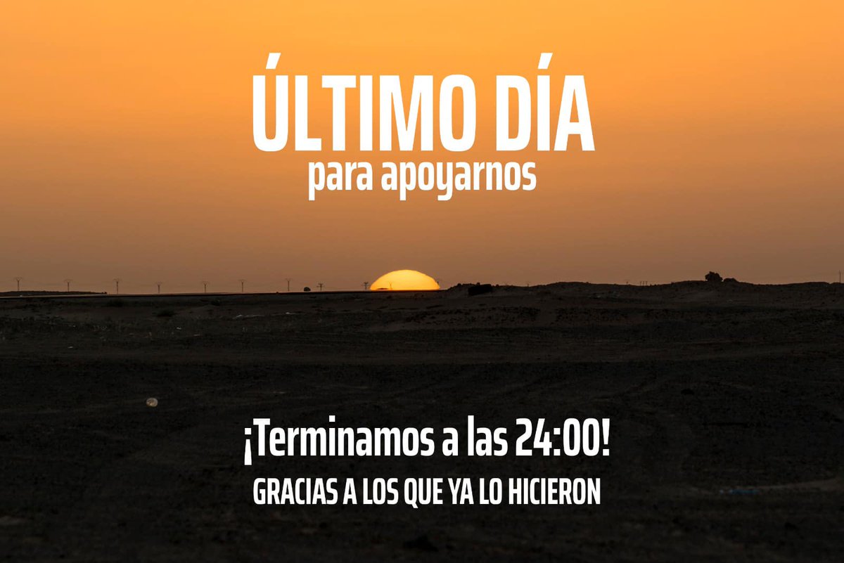 ¡¡Familiares, compañeras y amigos!!

Últimas 13 horas para forma parte del Movimiento “LIMBO” 🔊

¡¡Y un millón de gracias a TODAS las que ya lo hicieron!! ♥️🇪🇭

es.ulule.com/limbolapromesa/

#actualidadsaharaui #saharalibre #saharaoccidental #SaharaDesert