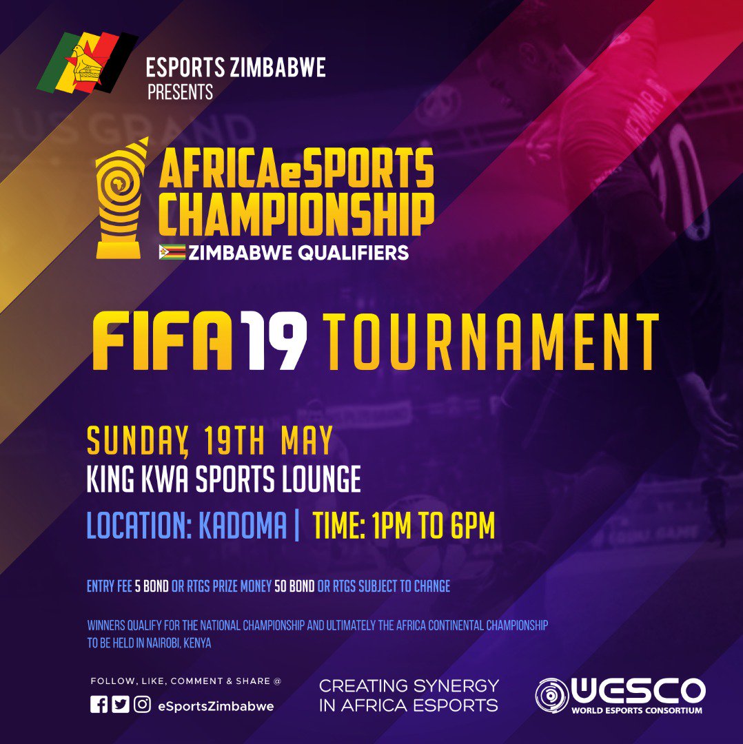 As part of #RoadToKenya Zimbabwe for the #AfricaEsportsChampionship, <a href="/esportszimbabwe/">Esports Zimbabwe</a> announces its #FIFA19 qualifiers. Africa is agog with esports and gaming activities. The dream is alive. 

#Esports #Zimbabwe #YouthPower #Gamers