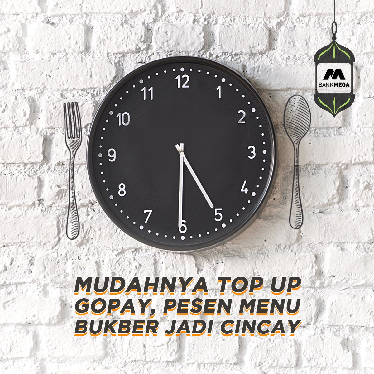 BankMegaID's tweet photo. Menunggu memang hal yang paling menyebalkan.
Sambil menunggu berbuka puasa hari ini, jangan lupa isi GOPAY kamu di #MegaMobile atau #ATMBankMega untuk bisa pesen varian menu bukber bareng keluarga.
#BankMega https://t.co/Yr8krqpgBL