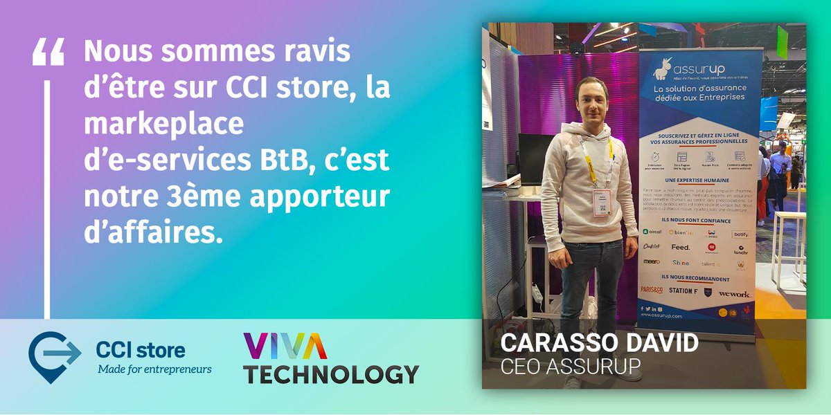 CCIstore's tweet photo. C'est parti pour #VivaTech ! L'occasion de retrouver les #startups présentent sur la #marketplace ! @assurup @VivaTech #CCI ! Rendez-vous sur le #scaleup lounge Hall 2 👉 @businessfrance @INPIFrance @LaFrenchTech #numerique #digital https://t.co/QqdqygdoCH
