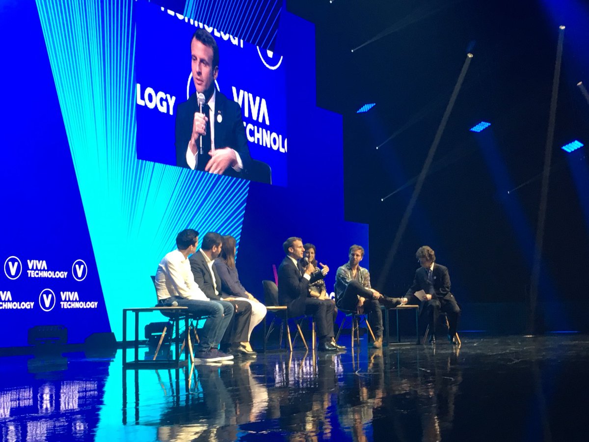 TimothePoulain's tweet photo. #Conférence #TechforGoods à #VivaTech avec la participation d’@EmmanuelMacron. « Pour garantir aux #startups françaises une compétitivité optimale, harmonisons les cadres économiques et financiers au niveau européen » https://t.co/6YwbSn66jF