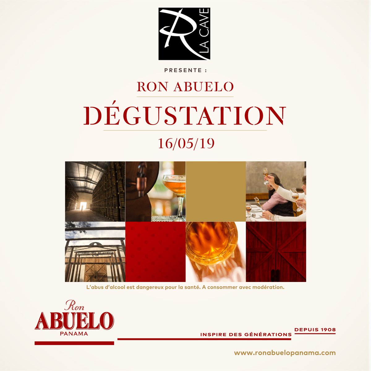 🥃 DÉGUSTATION 🥃
Qu'avez-vous de prévu ce soir ?
Hedi Ron Abuelo vous attend à R La Cave le 16/05 de 17h à 21h pour une dégustation des Ron Abuelo añejo, 12 Años et XV Años ! 😃
⏰ Horaires : 17h à 21h
👉 Renseignements : 3 allée Fraixinet, 31120 ROQUES
// 05 61 72 72 24