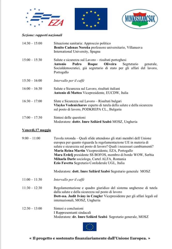 <a href="/UGLConf/">UGL Confederazione</a> a Budapest con Ezio Favetta <a href="/eziof1978/">ezio favetta</a> Gian Luigi Ferretti e Fiovo Bitti al seminario “ Sviluppi nella tutela della salute e nella sicurezza sul Posto di lavoro nelle diverse categorie” organizzato da #eza confederazione europea e #numkastanacsok sindacato ungherese