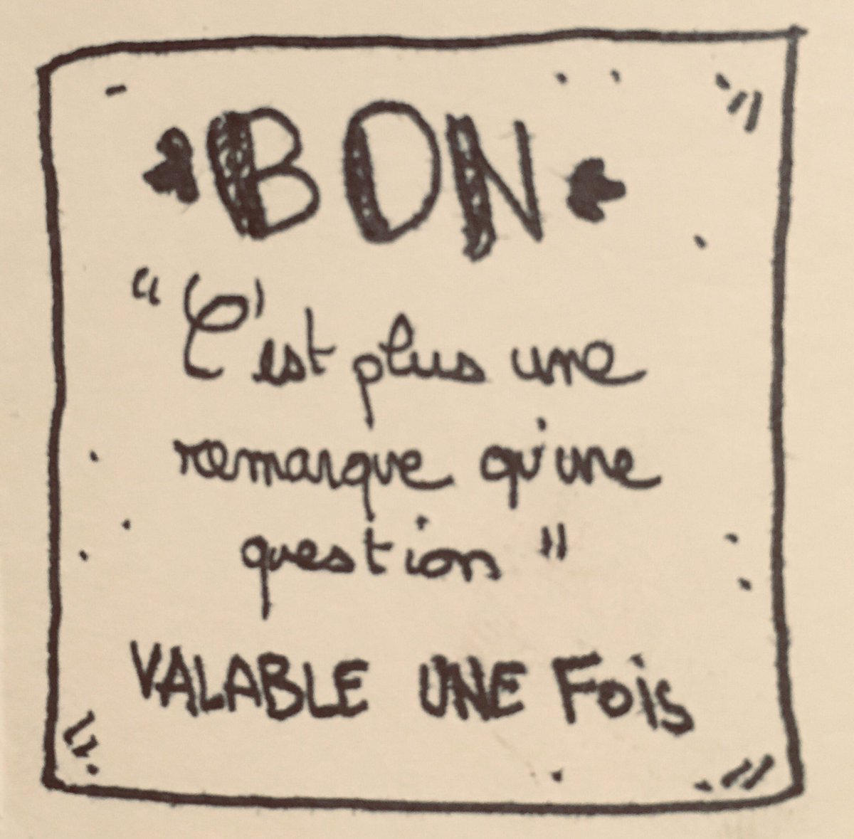 Proposition de bon à distribuer en début de colloque (un par personne) ^^