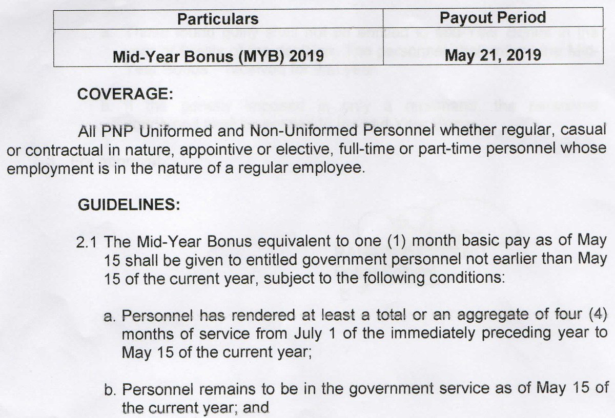 PNPFSHq's tweet image. Announcement re Mid-Year Bonus (MYB) 2019