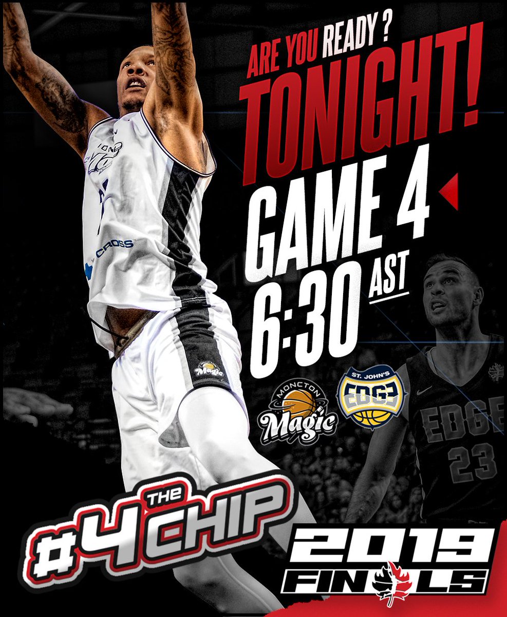 TheMonctonMagic's tweet photo. TONIGHT, WE CAN WIN IT ALL!
Is Moncton Ready for a Championship?

Tune in to https://t.co/dSFf5MNMNL and catch OUR Moncton Magic attempt a sweep against the St John's Edge to hoist the NBLC CUP.

#HUBCITY #4theCHIP https://t.co/ntRLlbob48