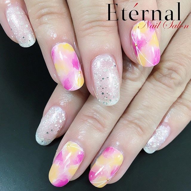 エターナル Pa Twitter ピンク イエロー タイダイ ラメ シルバー ネイル ジェルネイル ネイルサロンエターナル 金沢 Pink Yellow Glitter Silver Nails Gelnails Nailstagram Japan Kanazawa T Co 5nsumd6oy8 T Co Elhcfezxyt