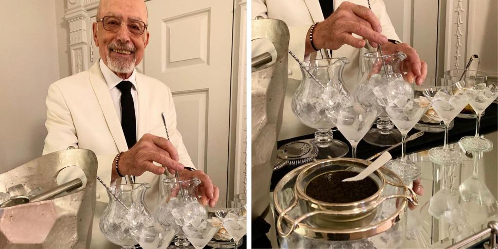 lorbespirits's tweet photo. What a pleasure to see bartending legend Peter Dorelli creating L'Orbe Caviar Martinis at last night's Cellar Society event! #lorbe #vodka #caviar #londonbartenders https://t.co/YIuAcjlKmJ
