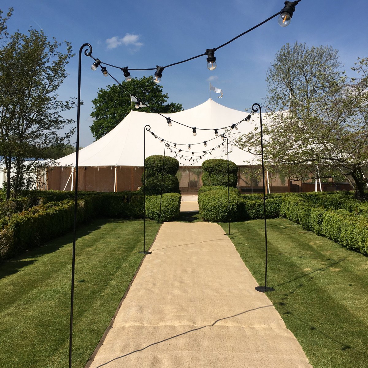 The <a href="/PapaKata/">PapaKåta</a> marquee is built for a beautiful wedding reception at #WestHorsleyPlace on Saturday with @rhubarb_food. We think it looks splendid. Fingers crossed for the weather! #surreyweddings #countryhousewedding #historichouse #springbride #marquee