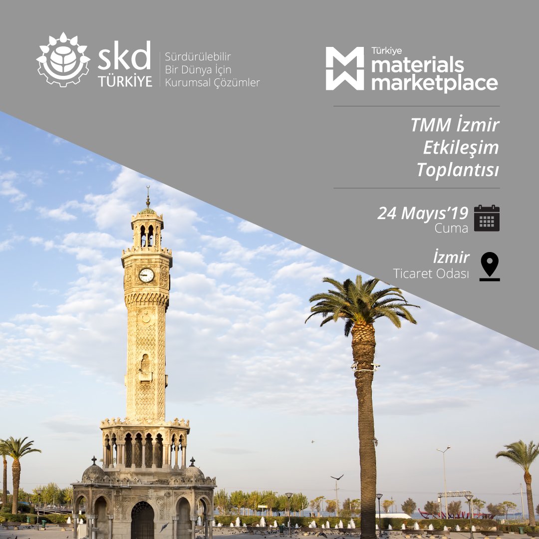 donguselekonomi's tweet photo. EBRD fon desteği ile @skdturkiye tarafından yürütülen, endüstrileri döngüsel ekonominin yarattığı imkanlarla buluşturan #TürkiyeMaterialMarketplace projesi İzmir Etkiletişim Toplantısı 24 Mayıs 2019, Cuma günü İzmir Ticaret Odası’nda!

Program ve detaylar: https://t.co/a4shmkDP2h https://t.co/5UdcAmgxV9