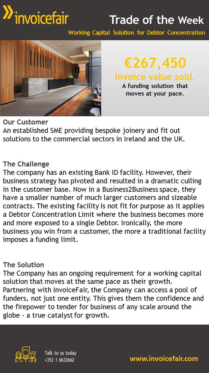 befinancefair's tweet image. Debtor Concentration should not restrict your working capital funding. Time and again, this comes up as the biggest challenge for growing SME&apos;s with an existing ID facility. Many use our model in tandem with their existing facility to solve this problem. #Workingcapitalsolutions