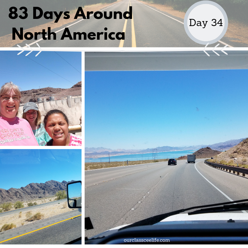 OurClassCeeLife's tweet photo. I drove across the Mojave Desert in order to see the Hoover Dam. It was 105. The soles of our shoes literally felt like they were melting on the pavement as we walked outside.  
#WayBackWednesday #HooverDam #nevada #hot  #rvlife #desertdriving https://t.co/lL04s2uRU6