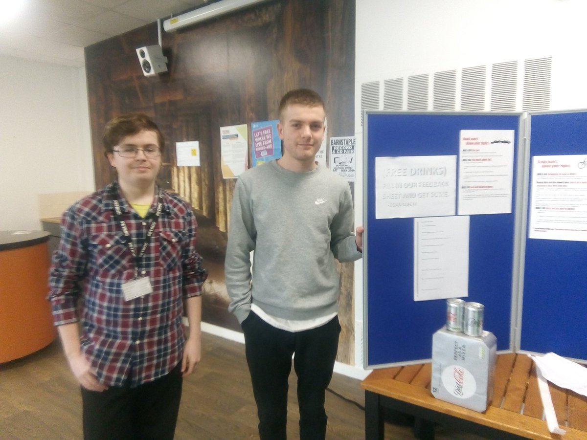 PSU_Barnstaple's tweet photo. Come see Nick and Bailey in the board room to find out about road safety and cycling and get a free coke! @PetrocOfficial https://t.co/NDVfzMMZPR