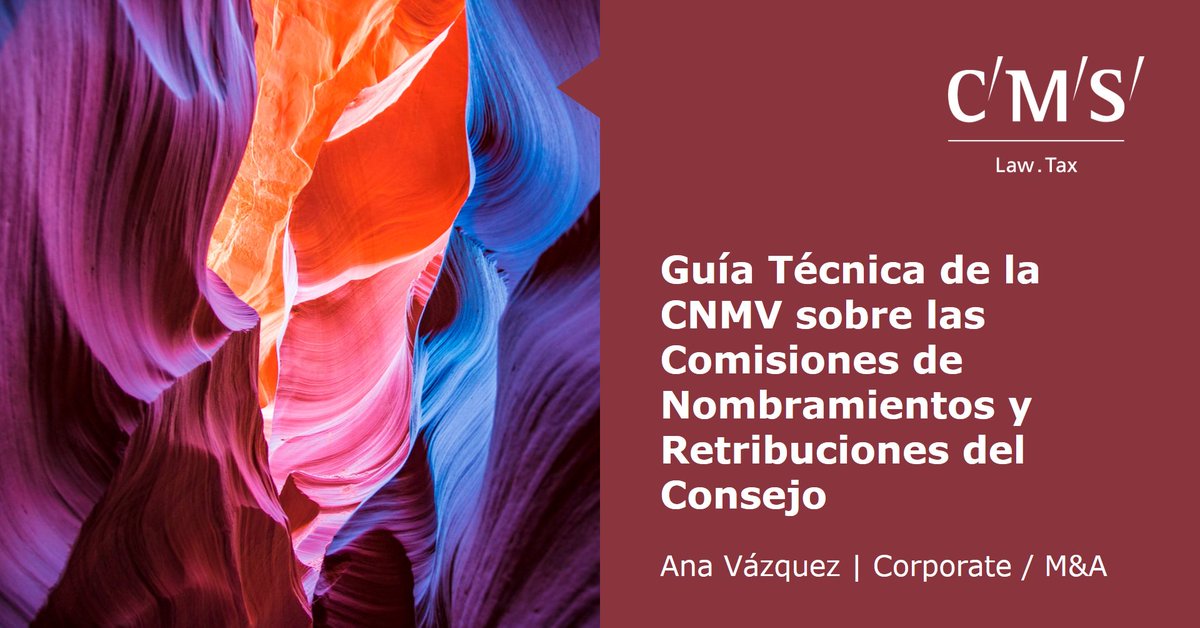 CMS_Spain's tweet photo. Comentamos las novedades que introduce la recientemente publicada versión definitiva de la Guía Técnica sobre Comisiones de Nombramientos y Retribuciones del Consejo de Administración de la CNMV. https://t.co/J0cjQOkFa3 #postsCMS #corporate #CNMV #empresas #mercadodevalores https://t.co/huNc70MLNo