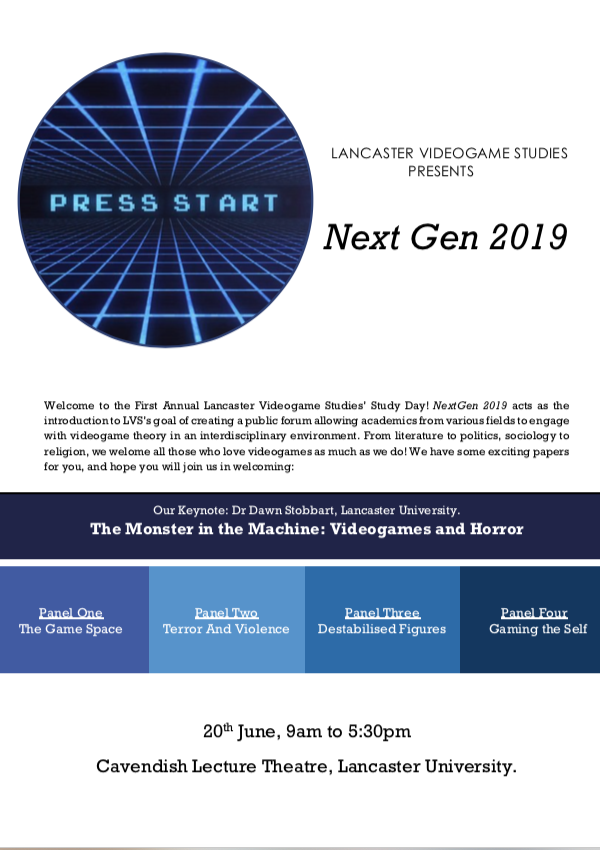 lu_videogames's tweet photo. Excited to announce the schedule for #lu_nextgen19 - we have a real exciting variety of panels and a fantastic keynote. Register here: https://t.co/IA8MQGHeGo https://t.co/ojjhykSfDu