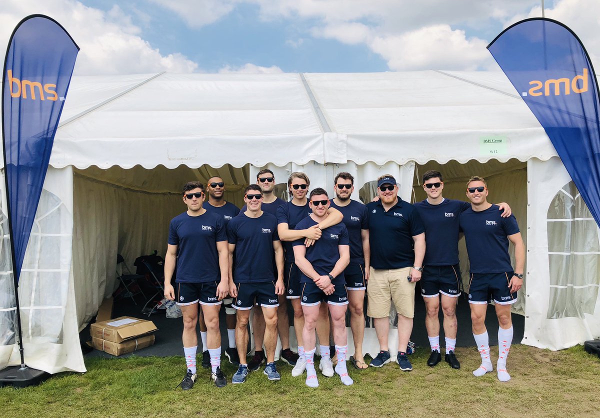 BMSGROUP's tweet photo. Theyβre ready and the sun is shining! Best of luck to the BMS boys at the Lloydβs Rugby 7s tournament today! #LRFC7s #lloyds7s @RichmondAth ππ https://t.co/f5QUoiIQTL