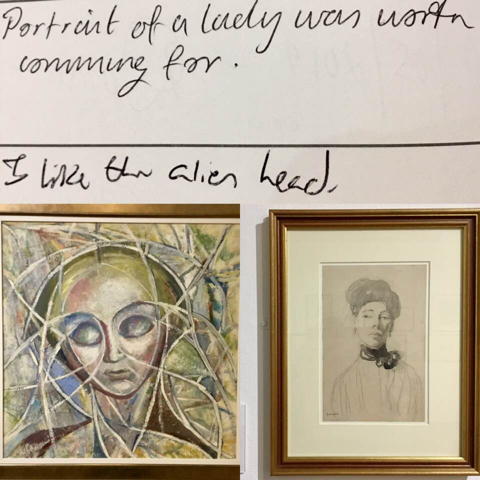 MuseumandArt's tweet photo. It may look a bit like an alien but this portrait by Enid Hardy (1916-1954) was a tribute to her sister, Geraldine, and Portrait of a Lady is of course by Gwen John. Both paintings are part of our #ArtistandModel exhibition. #Quoteoftheweek
Admission FREE https://t.co/IawSrI55p1