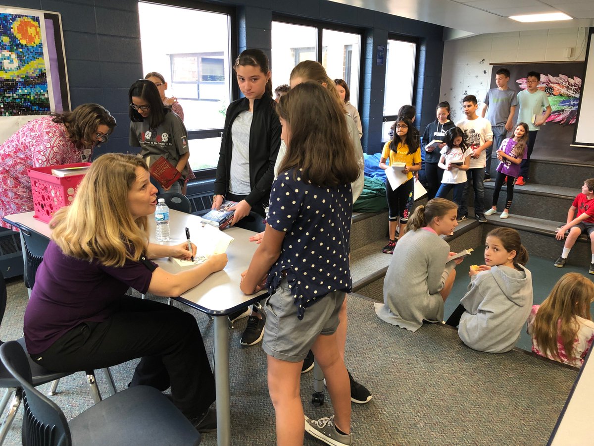 LundLibrarian's tweet photo. WOW! #GowerMiddle had an incredible morning with @nielsenwriter!! The entire audience was completely captivated by her storytelling. Thank you @Scholastic for sending her! "Never let it be said that the young are powerless or incapable." #GowerReads #ThisIsGower https://t.co/0jR1KBHSs4