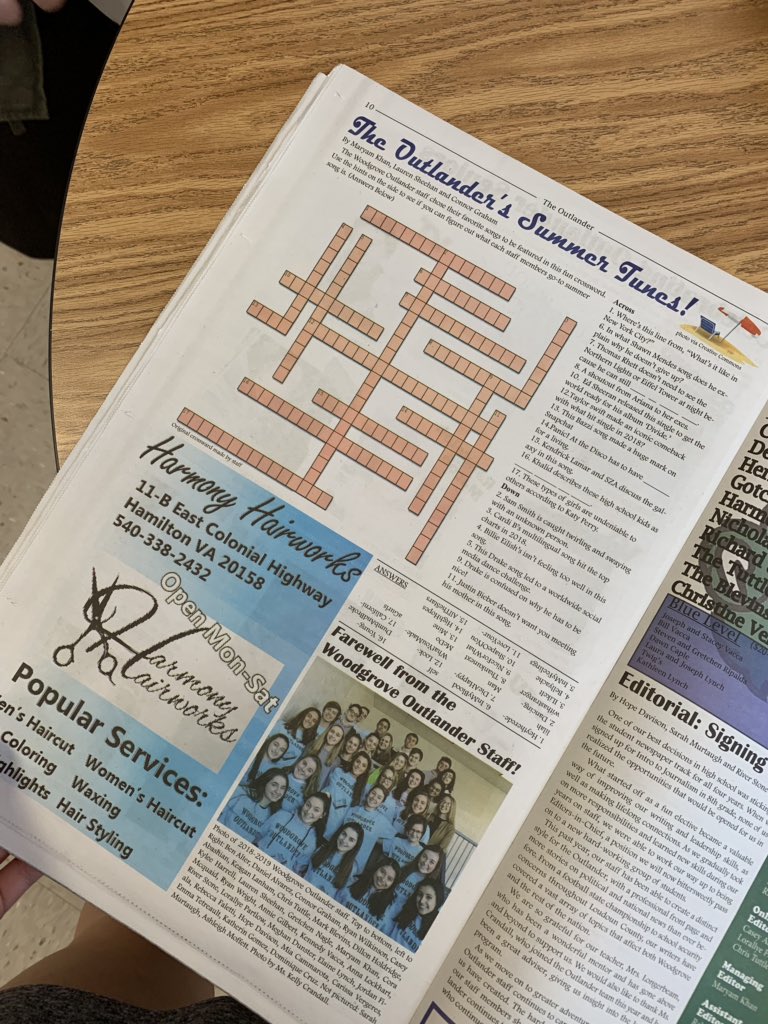 whsOutlander's tweet photo. Haven’t picked up the last Woodgrove Outlander of the year? Don’t worry! We have plenty more! Stop by 609 or see Mrs. Longerbeam for a paper. Tons of fun quizzes and awesome pics inside🎉 https://t.co/EeTp53WAA6