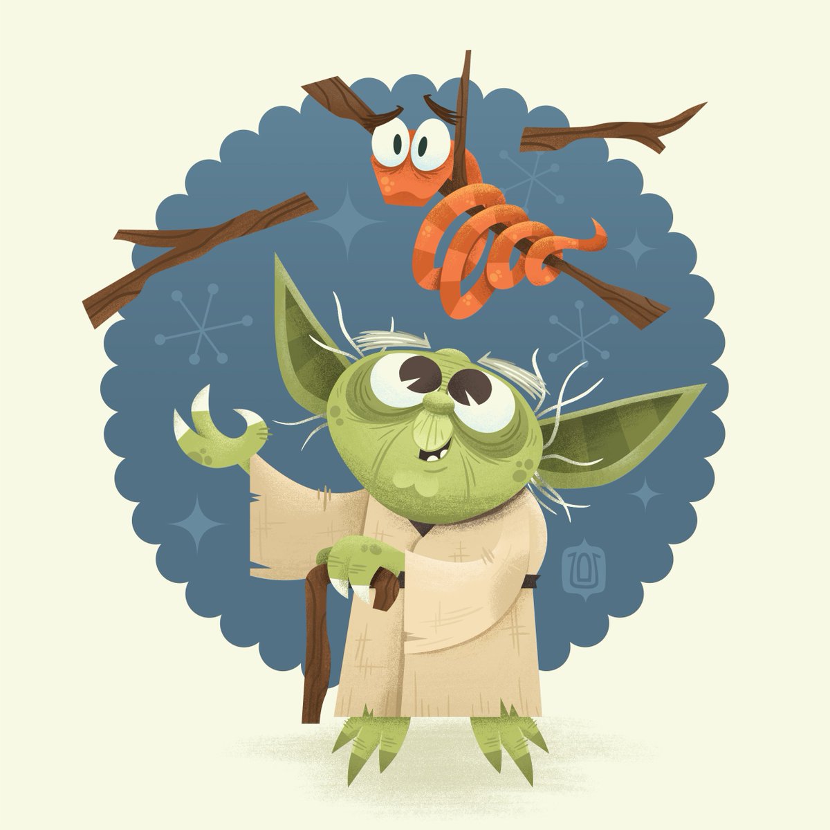This drawing of Yoda I will now post. Tormenting this poor snake is how I imagine Yoda keeps himself entertained on Dagobah while waiting for Luke. #yoda #starwars #starwarsday <a href="/jjabrams/">JJ Abrams</a> <a href="/rianjohnson/">Rian Johnson</a> <a href="/JoinTheForce/">Lucasfilm Recruiting</a>
