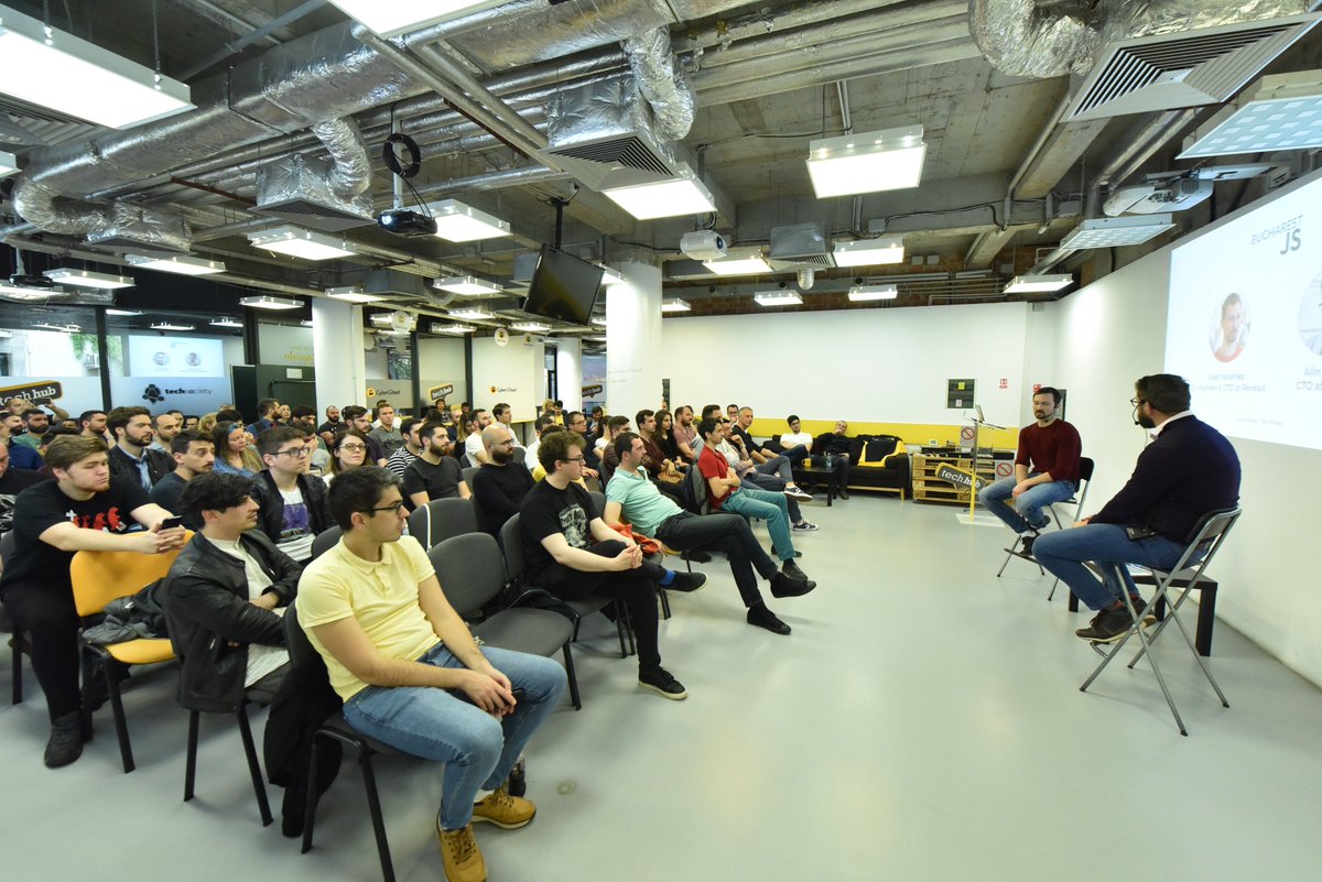 modex_tech's tweet photo. We would like to thank Vlad and Alin for showcasing what it means to be a #CTO, for their humor and openness to answer the audience’s questions. Big thumbs up for #TechHub and #BucharestJS and shout out to Ciprian who proved himself to be an excellent host.
#Revolut #Modex #Tech https://t.co/1iMNO0GIwf