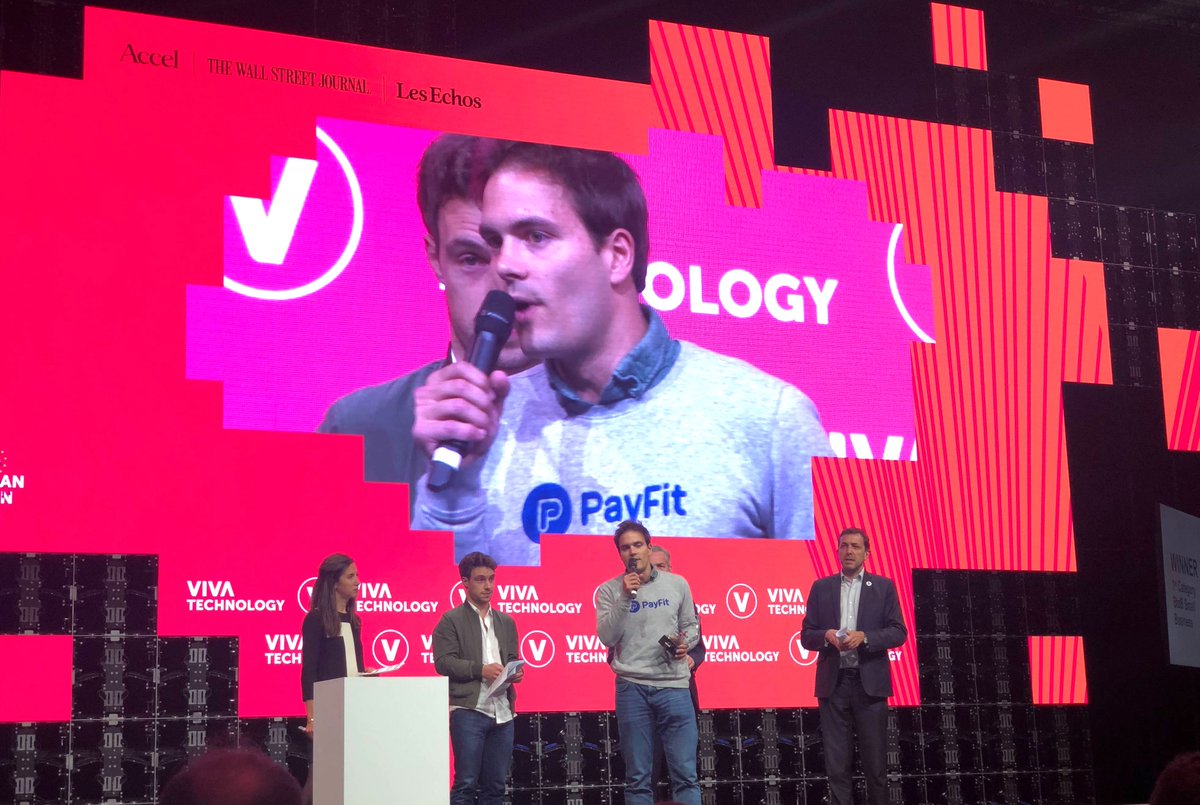 The PayFit Team is really happy and honored to have been chosen as the Next European Unicorn in the B2B SMB category at <a href="/VivaTech/">Viva Technology</a> among other amazing companies (<a href="/getqonto/">Qonto</a>, <a href="/sumup/">SumUp</a>, Voodoo.io, <a href="/aircall/">Aircall</a> and Soldo) 🚀 <a href="/VivaTech/">Viva Technology</a>