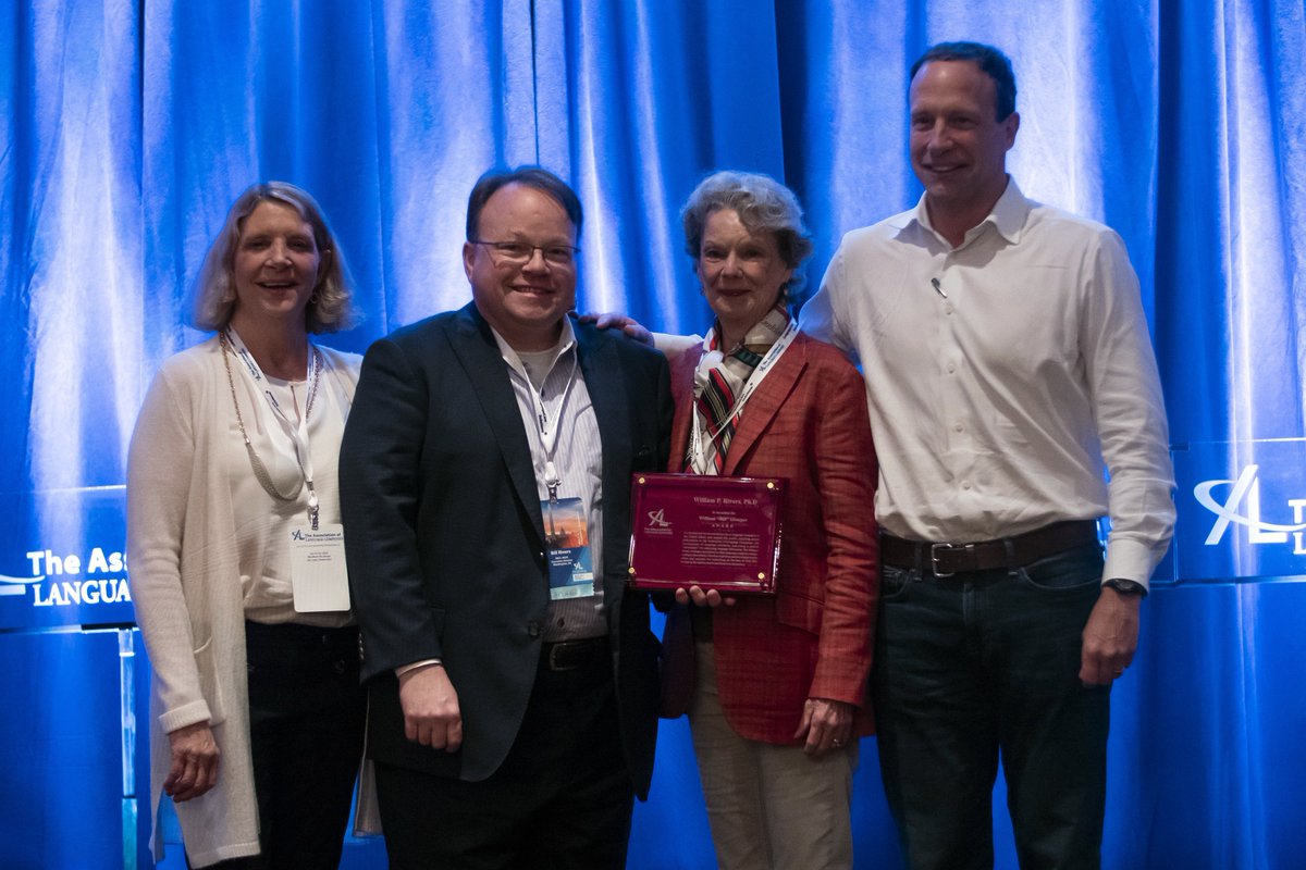ALC_US's tweet photo. Association of Language Companies awarded the prestigious William “Bill” Graeper Award to Dr. William P. Rivers, Executive Director of JNCL-NCLIS, for his dedication and service to the language service industry at the 2019 ALC Annual Conference in Washington, D.C. #ALC #ALCConf https://t.co/1mVZYrhYru