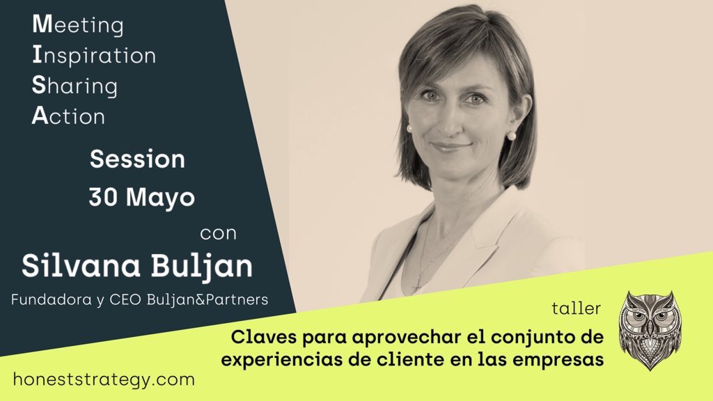 HonestStrategy's tweet photo. A veces sabemos qué perciben nuestros clientes cuando se relacionan con nuestro negocio ¿sabemos cómo aprovechar esa Información en la estrategia de la empresa?

#MISASession con @silvanabuljan experta #CustomerCentrity acompañada de @Hector_Robles_ +INFO👉https://t.co/kah9hmDdCl https://t.co/fTEbvfExxe