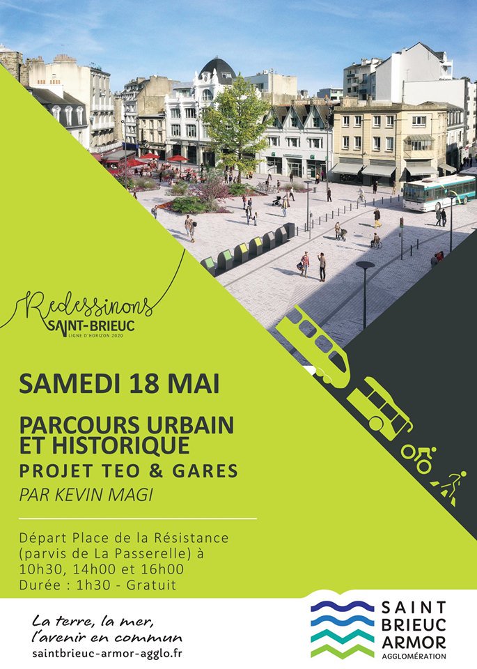Venez découvrir, samedi, l'histoire et la métamorphose de #SaintBrieuc au cours d'une balade commentée. 
⏩Trois départs sont proposés du parvis de La Passerelle à 10h30, 14h00 et 16h00.