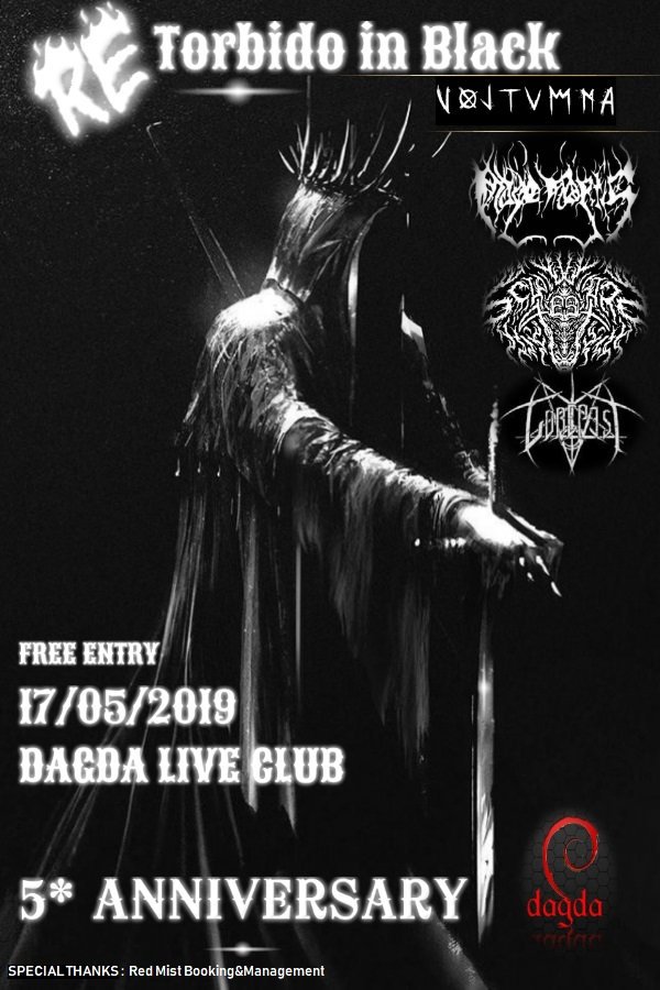 DagdaLiveClub's tweet photo. venerdì 17/5 @DagdaLiveClub festeggia il suo 5* compleanno ! una serata total black per festeggiare
con @Voltumnametal  @_imagomortis @schwarzpest @gorepest https://t.co/p5YpJgcSVA