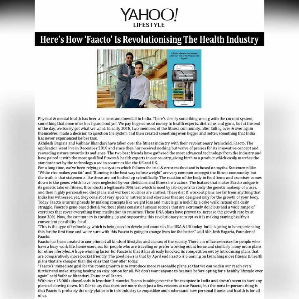 makeyou_big's tweet photo. Happiness is nothing more than good health.๐ช
#faacto
A health application that brings advanced technologies to one's fingertips. It is one of India's first gene-based fitness and health application, where the individual DNA is studied.
#faacto #healthapplication #health https://t.co/JL7W1mFoKP