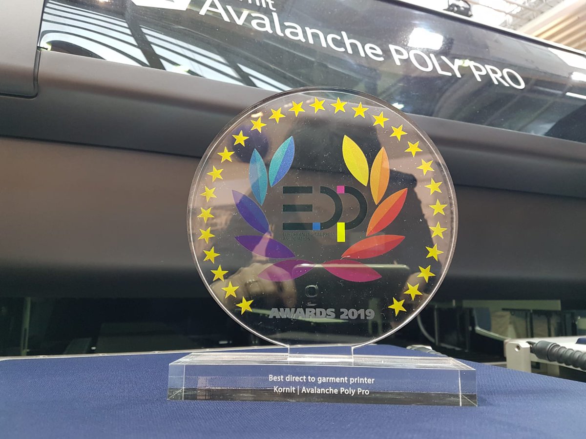 kornitdigital's tweet image. Amazing news from the European Digital Press Association: Kornit Avalanche POLY PRO has won the #EDPaward for best direct-to-garment system! If you happen to be at @FESPA stop by our stand in Hall B6 at Booth A13: lnkd.in/gyjS2aZ
#FESPA2019 #FESPA #DTGprinter