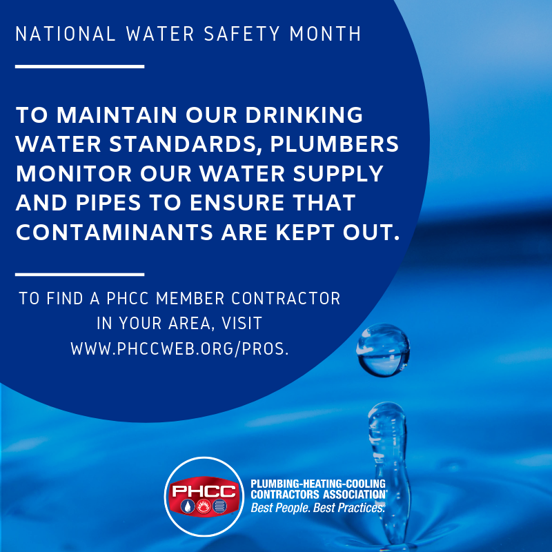 phccnatl's tweet photo. May is National Water Safety Month! #DYK hiring plumbers can help prevent the onset of mold, black water damage, and dirty water damage? Find a PHCC Member Contractor in your area today - https://t.co/a7PS1hwaeT! #WaterSafety #PHCC #BestPeopleBestPractices https://t.co/wbLNCTBM0W
