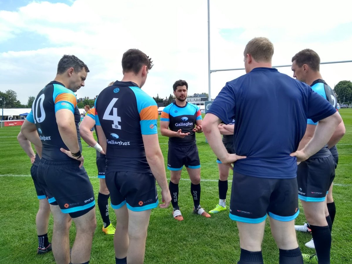 GallagherUK's tweet photo. Close fought 1st game at #lloyds7s against #Besso although not quite the winning start we wanted: 29-21. But #teamtalk underway ahead of our next with @MilesSmithLMB - come on Team Gallagher! #LRFC7s #LloydsRugby7s https://t.co/92FTRiOcux