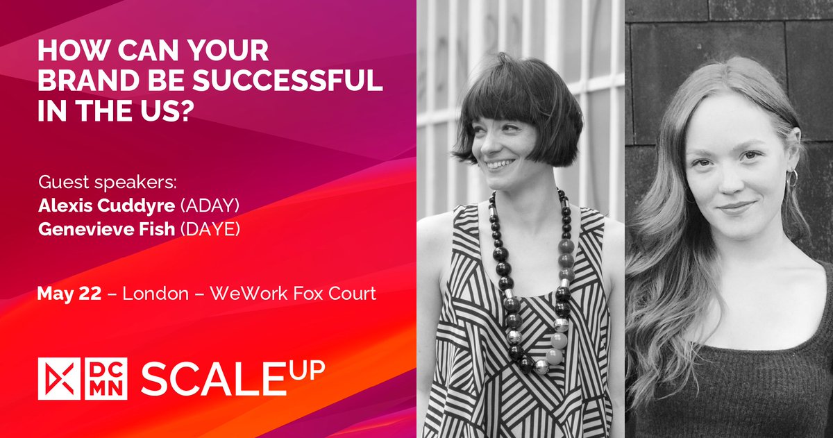 Last chance to claim your free ticket for London SCALEup! Join our guest speakers Alexis Cuddyre, Creative Director at <a href="/thisisADAY/">Aday</a> and Genevieve Fish, Director of Brand at <a href="/MeetDaye/">Daye</a> on May 22 at <a href="/WeWork/">WeWork</a> : scaleup.dcmn.com