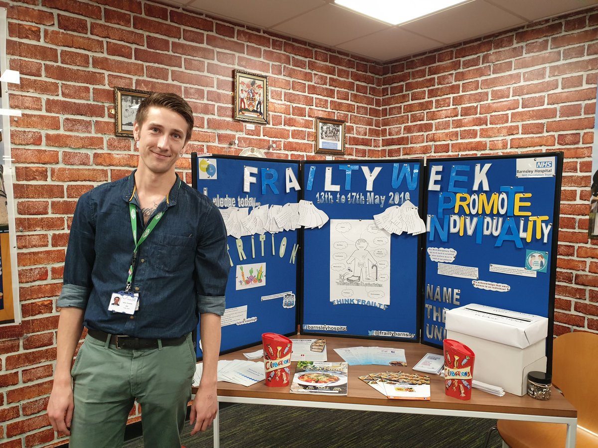 Today has been an opportunity to talk about Nutrition and how as an MDT we promote individuality in the work we do. Thank you to everyone that has visited and made pledges and suggested names for our unit, we will be there again tomorrow to complete #frailtyweek <a href="/barnshospital/">Barnsley Hospital</a>