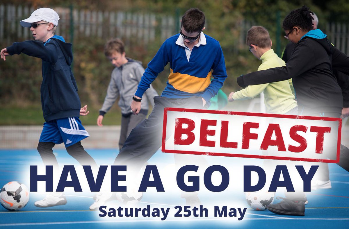 BritBlindSport's tweet photo. Have you registered for the #Belfast Have a Go Day?
#ThursdayThoughts

Saturday 25th May, 10am - 3pm
Valley Leisure Centre, BT36 7LS

Cycling, dance, football, goalball, guide running, pilates, tennis and much more!

Register today at https://t.co/9G02qpiyct https://t.co/0isR2Bzhmz