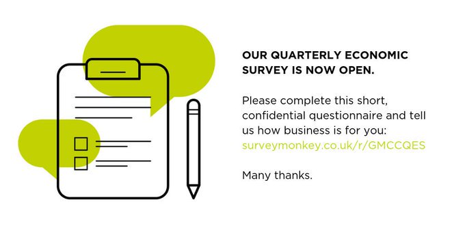 Will you help us understand the state of the GM economy? Please fill in <a href="/gmchamber/">GM Chamber</a> Quarterly Economic Survey for Q2, that is now open at surveymonkey.co.uk/r/GMCCQES