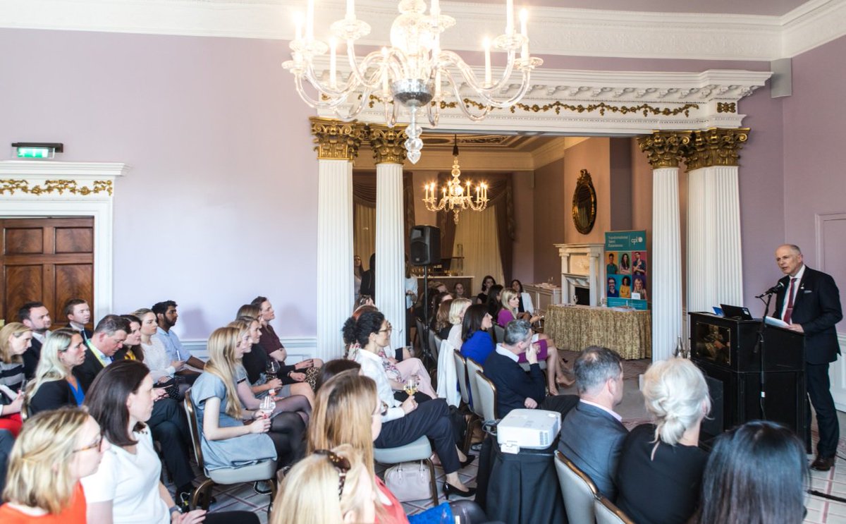DeptJusticeIRL's tweet photo. Minister of State @davidstantontd  was delighted to update the Healthcare Businesswomen’s Association on the progress of the Government's Gender Pay Gap Information Bill at their information event last night in the Shelbourne Hotel, Dublin. #genderequality https://t.co/O17HgND1j0