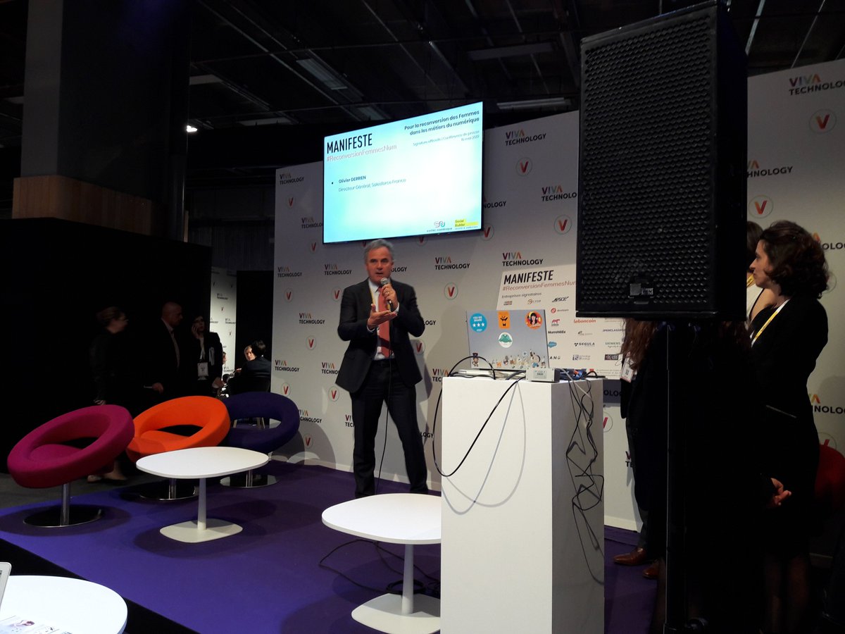 SageFrance's tweet photo. Fiers d'être côté de 44 autres entreprises signataires du #Manifeste du @syntecnumerique pour la reconversion des femmes vers les métiers du numérique #ReconversionFemmesNum 🙌💚@FemmesduNum @VivaTech @MoovJee https://t.co/ktwaFj8Y4e