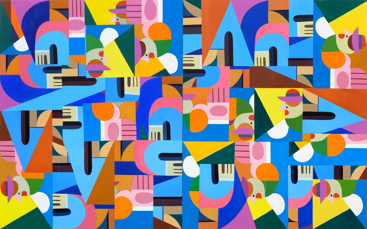 #RainbowMW, der heutige Hashtag der #MuseumsWeek, bringt Farbe ins Spiel. Passend dazu stellen wir euch den Leipziger Künstler #ChristophRuckhäberle vor, der kürzlich seine Ausstellung CRIPPLED SYMMETRY im #MdbKLeipzig eröffnete. 1/6
ChristophRuckhäberle, o.T., 2019; 📸B. Siebert