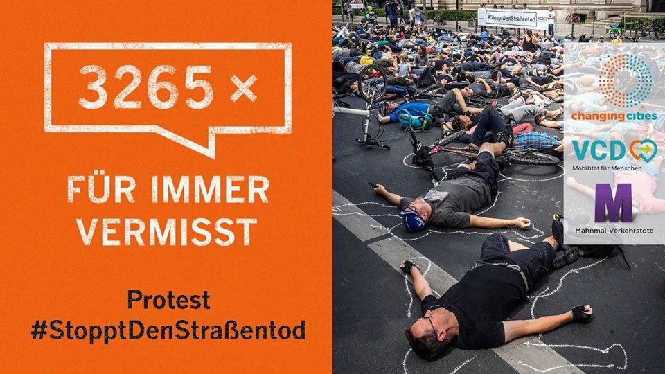 radentscheid's tweet photo. Dreitausendzweihundertfünfundsechzig.
Das ist die Zahl der getöteten im Straßenverkehr, nur in Deutschland, nur im Jahr 2018.

Vormerken: Protest #StopptDenStraßentod
Freitag, 14. Juni 2019 um 16:00 treffen wir uns am Berliner Nordbahnhof. https://t.co/VzulHPocGa