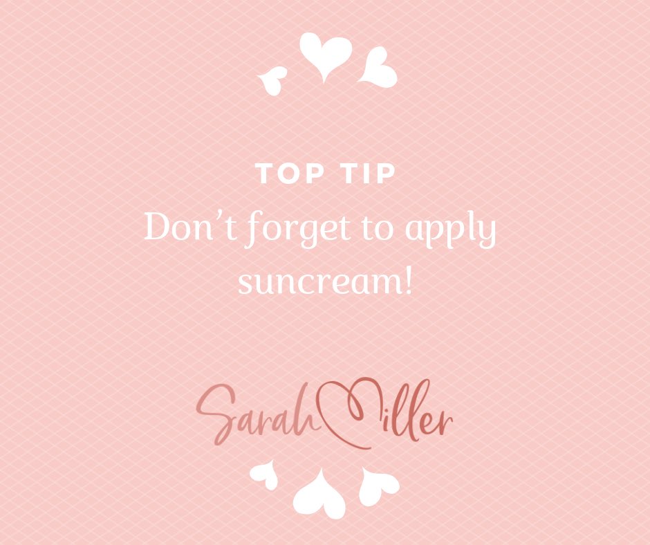 Make sure you apply a moisturiser or foundation that has a good SPF in it, on the day of your wedding! You don’t want that beautiful glow turning into a red burn! 🌞 
#weddingday #wearsuncream #lookafteryourskin #keepthatglow #outdoorwedding #weddingplanner #sarahmillerevents