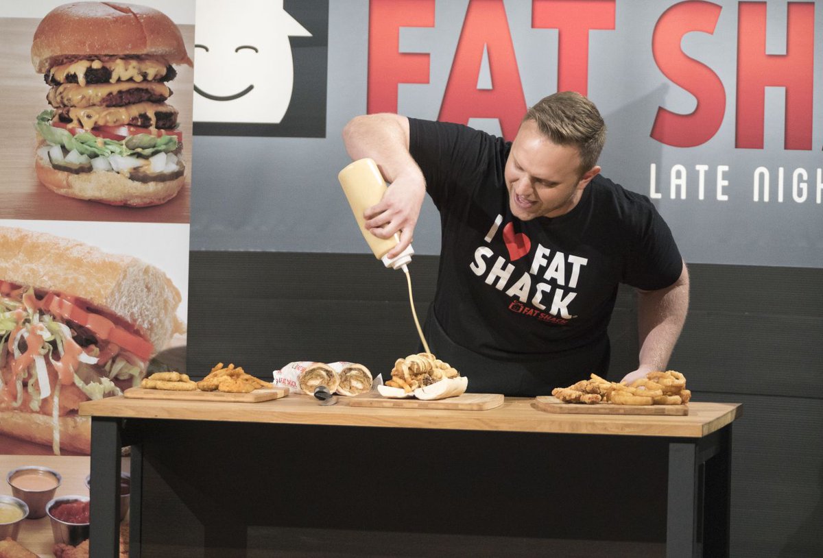 SharkTankRating's tweet photo. Congrats to @Fat_Shack and @mcuban for winning the #SharkTank "Best Deal of the Episode Award" this week. https://t.co/UM0AWS4bwC (@JimGaffigan would be a great spokesperson!) https://t.co/M6GY7JfoGp