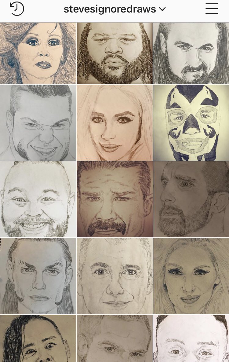 WrestleSketcher's tweet photo. I have an @instagram account if anyone would like to follow me on there. Thanks 😉 #stevesignoredraws https://t.co/dAOYplygjj